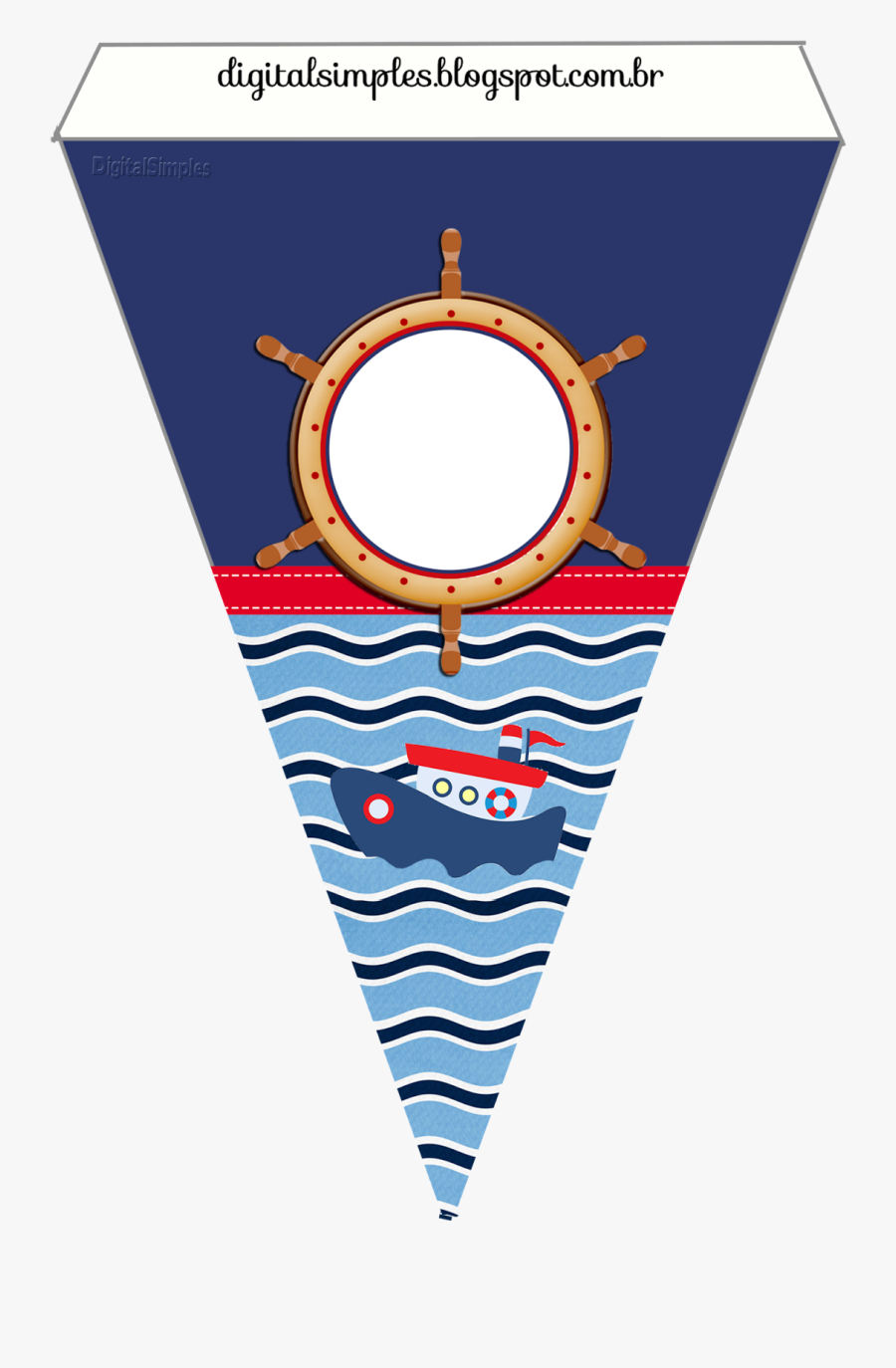 Kit Personalizado Ursinho Marinheiro - Printable Nautical Banner, Transparent Clipart