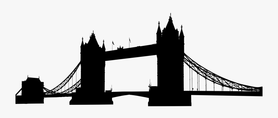 Building,city,silhouette - Tower Bridge, Transparent Clipart