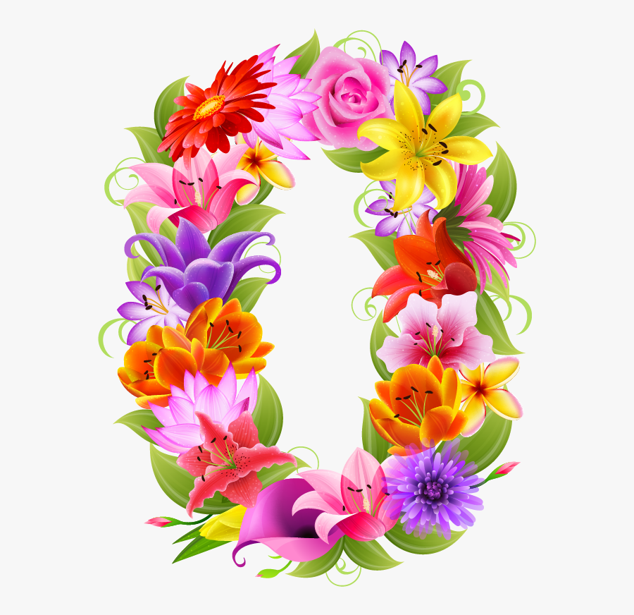 Flower Number 0 Clip Art, Transparent Clipart