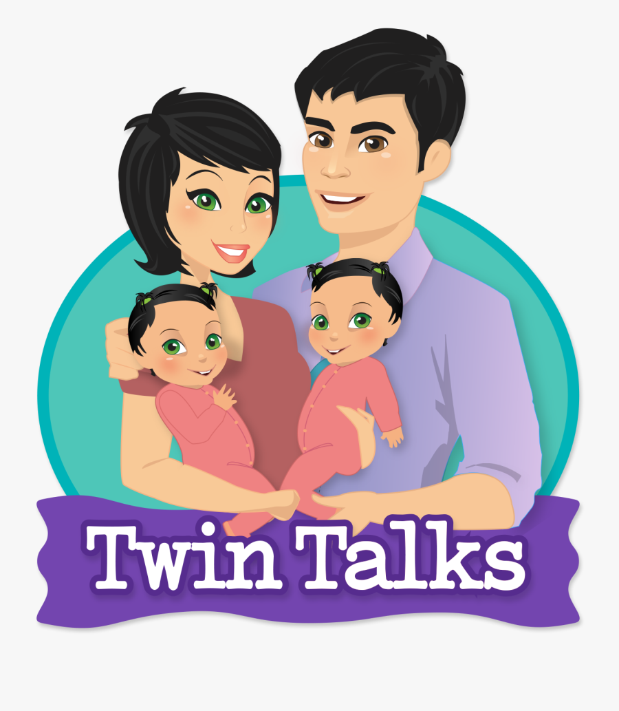 About Twin Talks - Baby With Parents Cartoon, Transparent Clipart