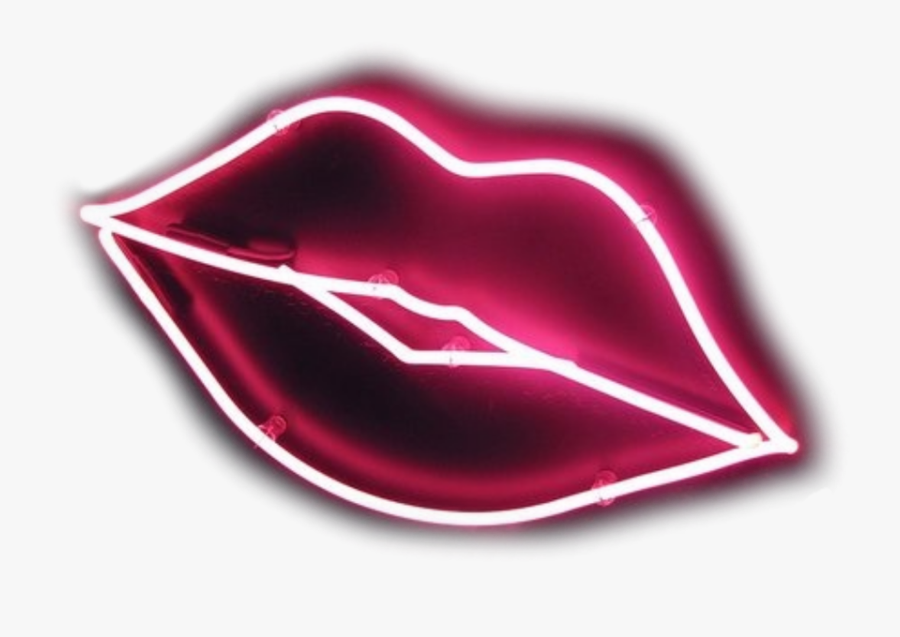 #neon #lips #kiss - Graphic Design, Transparent Clipart