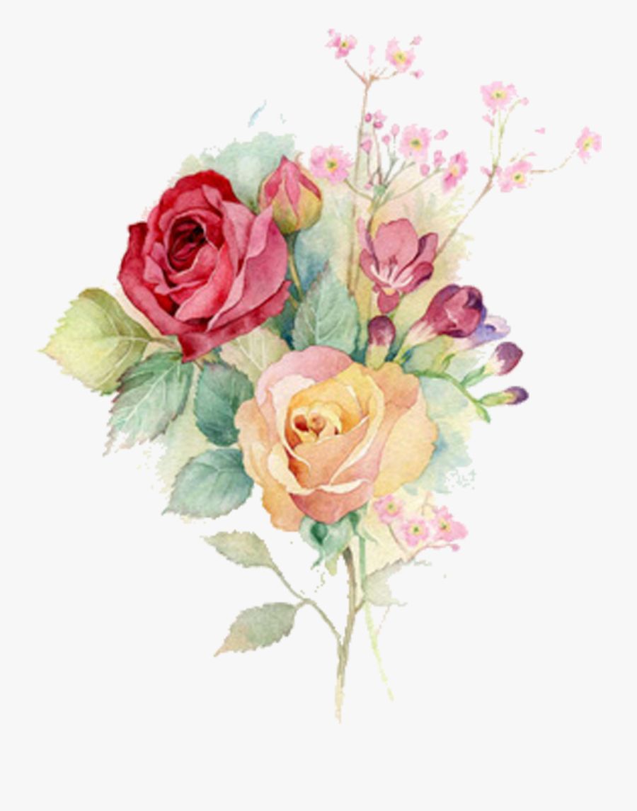 Watercolour Flowers Watercolor Painting Rose Art - Watercolor Painting Of Bouquet, Transparent Clipart