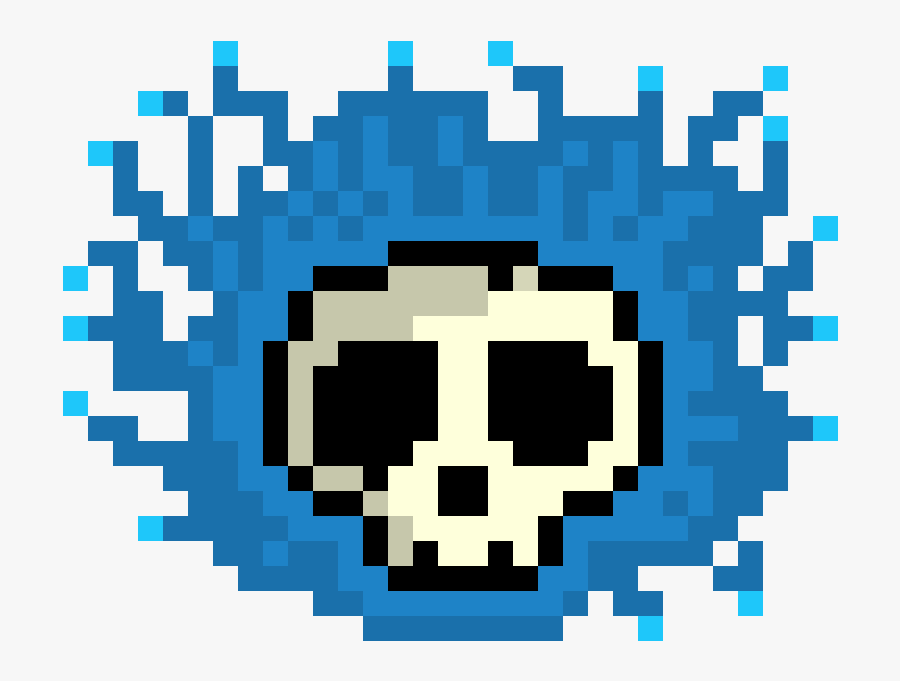 Transparent Blue Flame Png - Blue Skull Pixel Art , Free Transparent ...