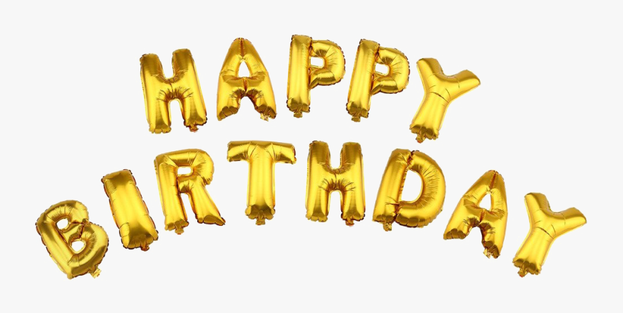 Happy Birthday Gold Png, Transparent Clipart