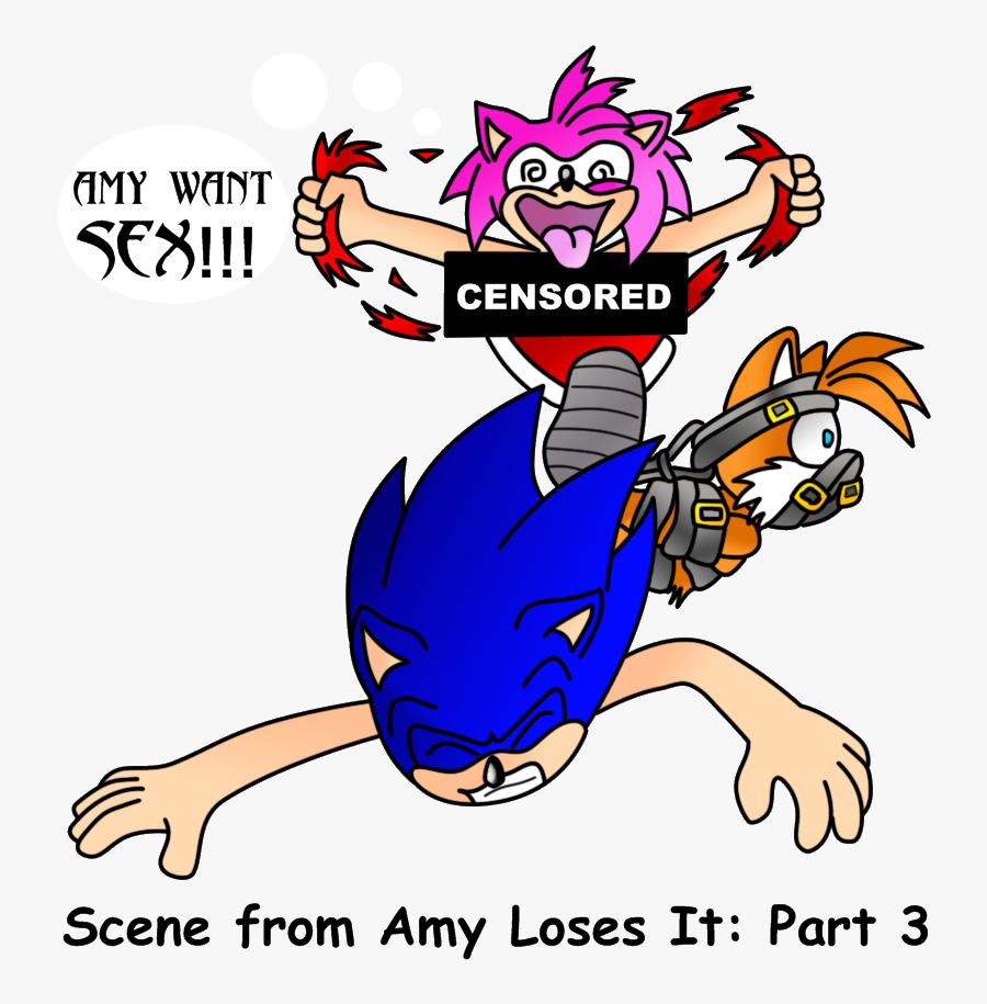 Scene From Amy Loses It - Sonic X Amy X Sally, Transparent Clipart