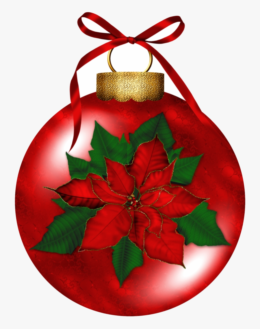 Ornament Christmas Ornaments Clipart Holly Clip Art - Clip Art Poinsettias For Christmas, Transparent Clipart