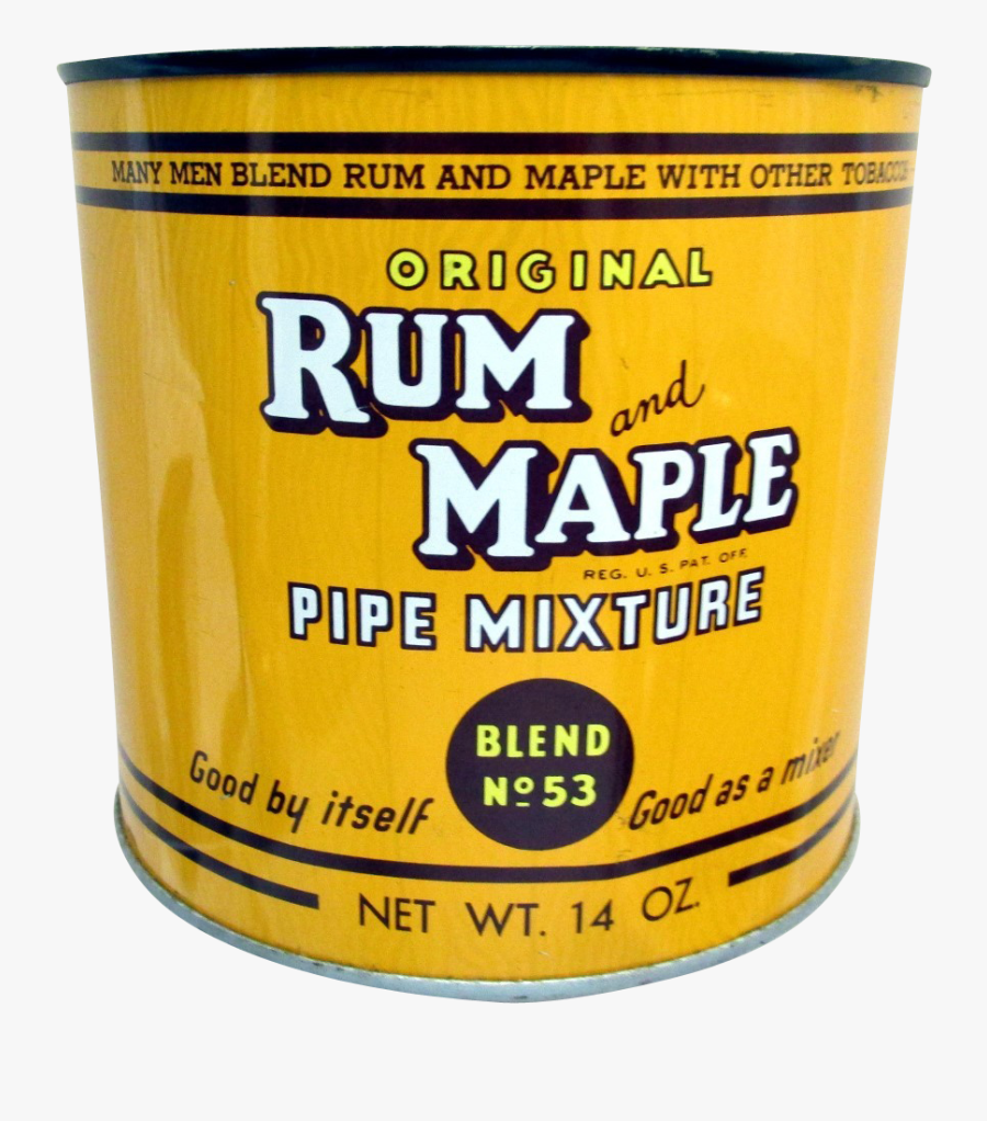 Rum And Maple Pipe Mixture Advertising Tin Tobacco - Plastic, Transparent Clipart