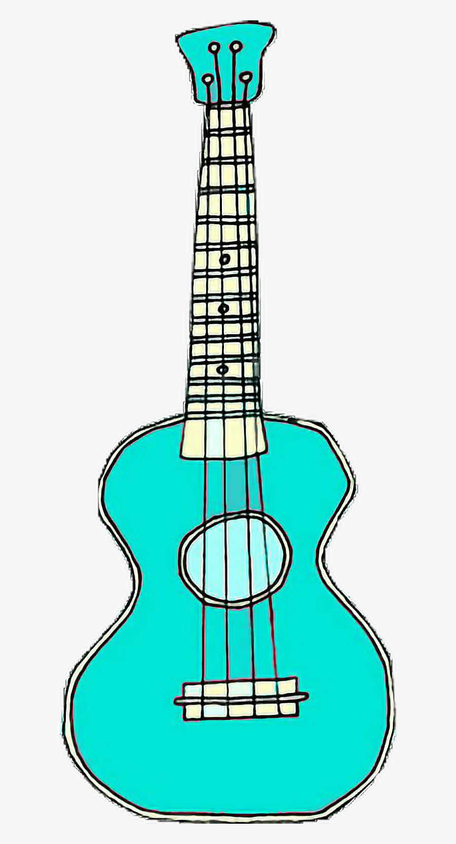#guitar #ukelele #blue #aqua #pastel #music #overlay - Easy Drawing Of A Ukulele, Transparent Clipart