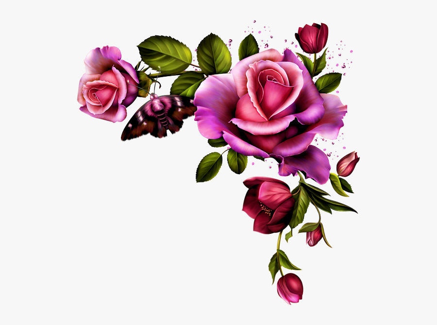 Flower Rose Corner Border , Free Transparent Clipart - ClipartKey