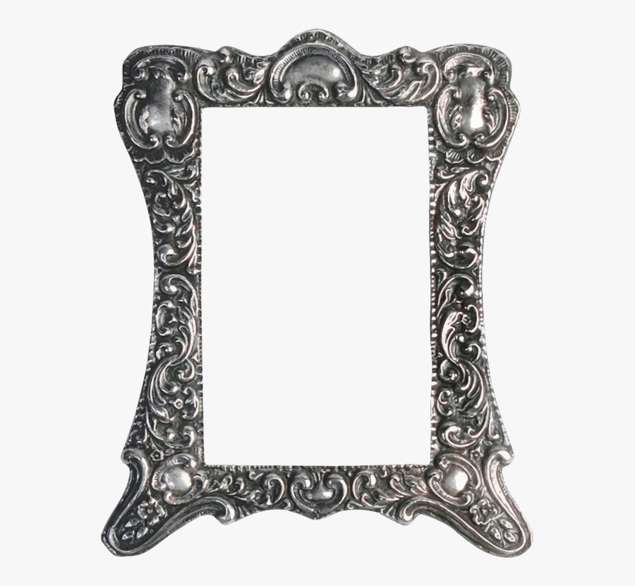 Picture Frame,metal,silver - Golden Frame Hd Png, Transparent Clipart