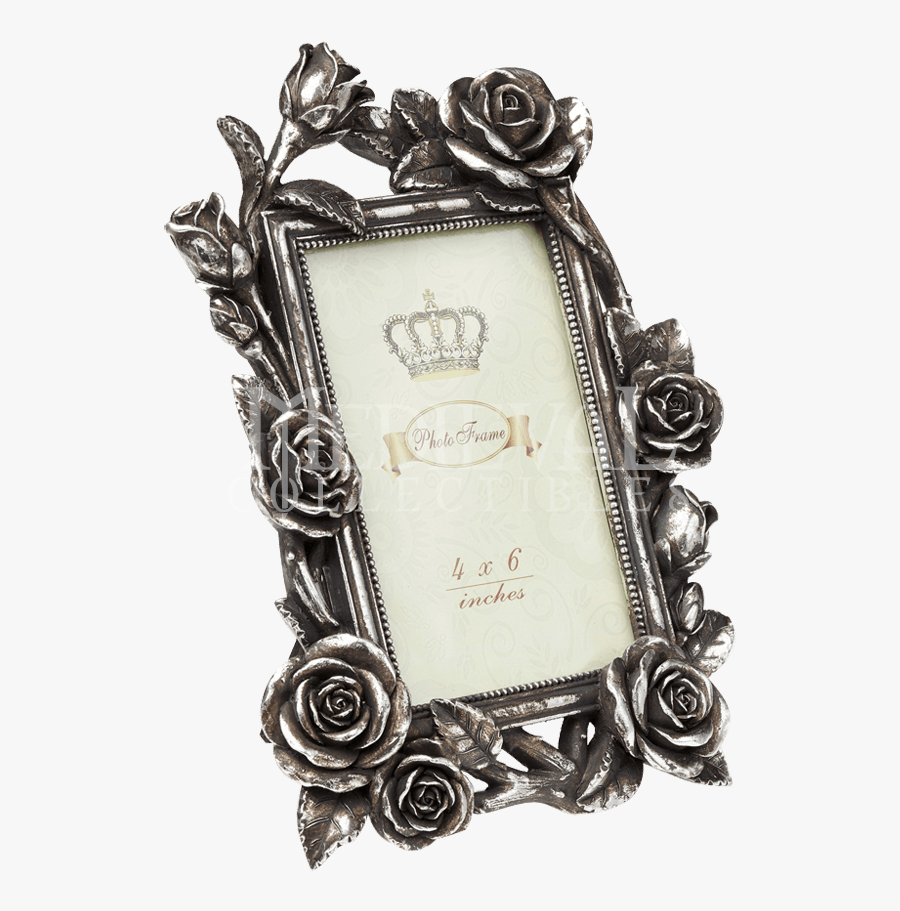 Rose Vine Antiqued Silver Photo Frame Alchemy Png - Picture Frame, Transparent Clipart