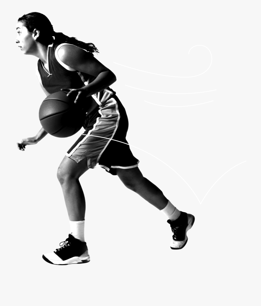 Transparent Teenage Girl Png - Dribble Basketball, Transparent Clipart
