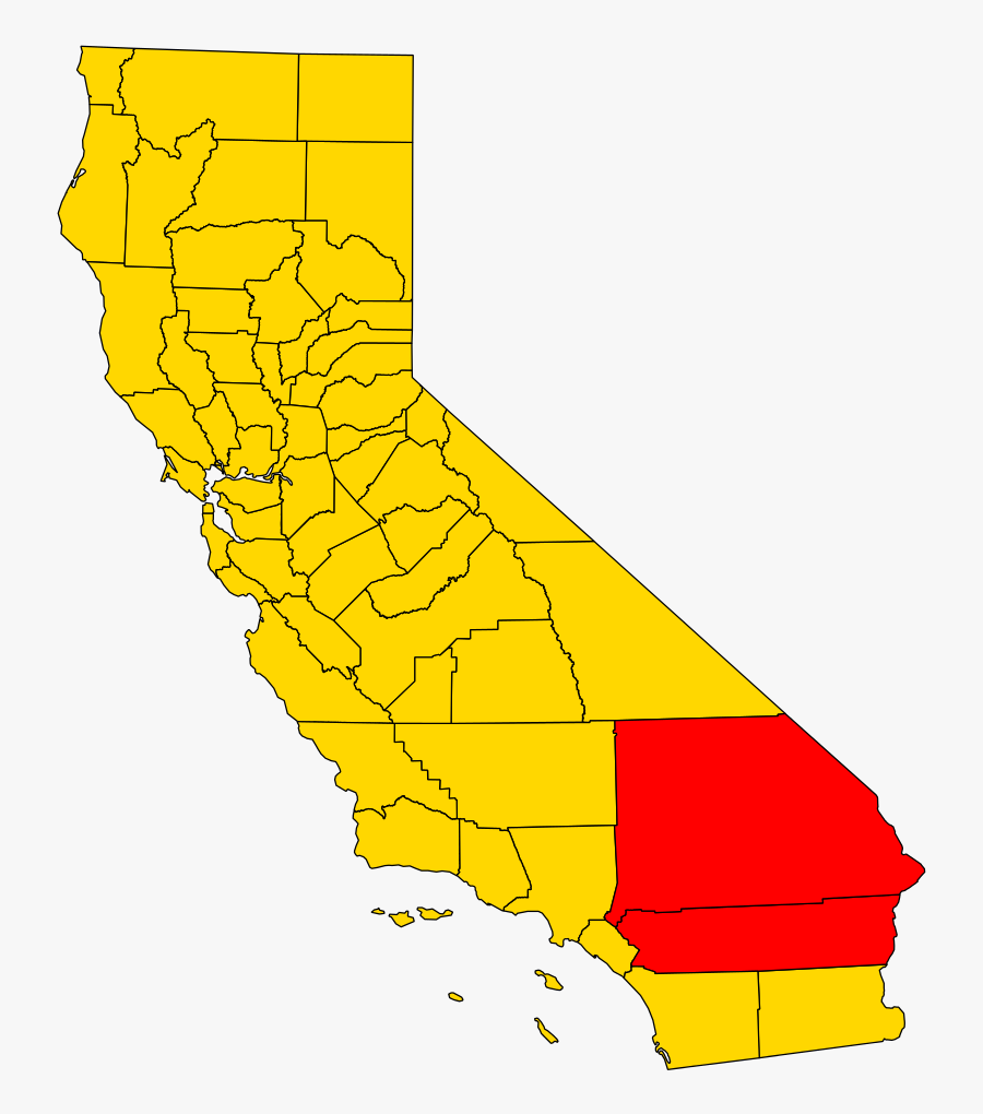 File California County Map Empire Highlighted Gold - Ventura On California Map, Transparent Clipart