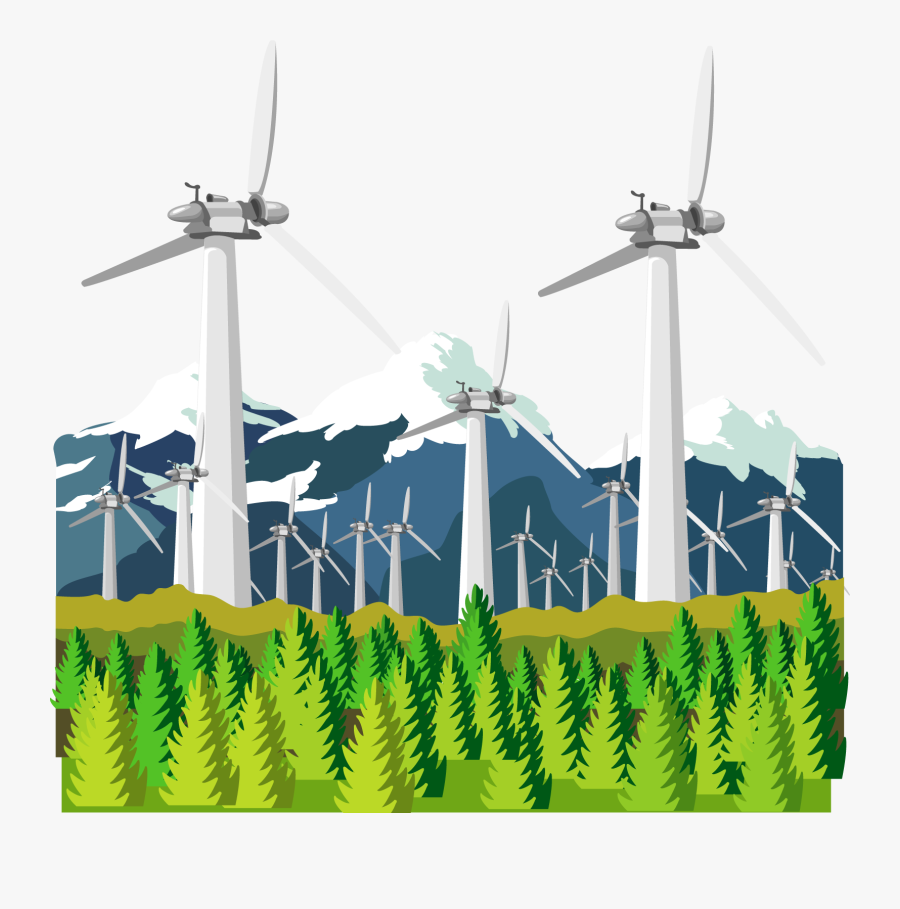 Cartoon Wind Turbine Png, Transparent Clipart