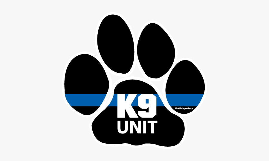 K9 Unit Paw Print Thin Blue Line Decal - K9 Unit K9 Logo, Transparent Clipart