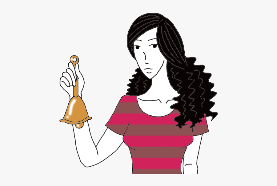 Bell Or Bells - Girl Ringing A Bell Drawings, Transparent Clipart