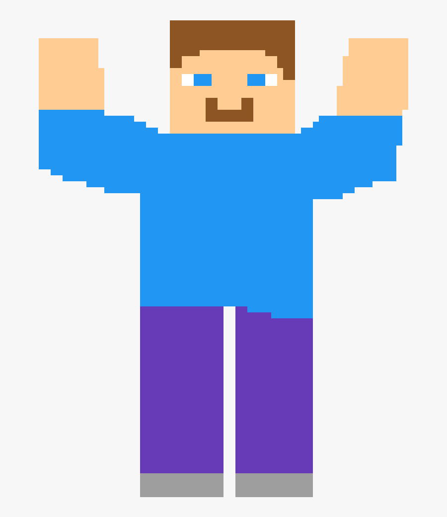 Pixilart Minecraft Steve, Transparent Clipart