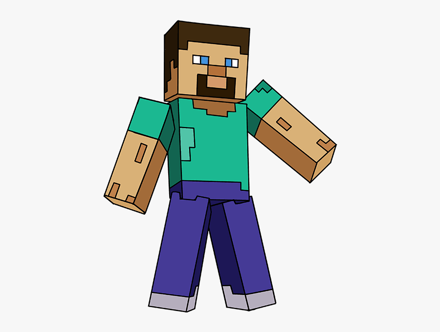 How To Draw Steve From Minecraft - Draw Steve From Minecraft Step, Transparent Clipart