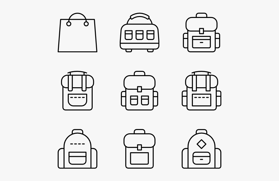 Luggage Vector Travel Tag - Train Icon Line Art, Transparent Clipart
