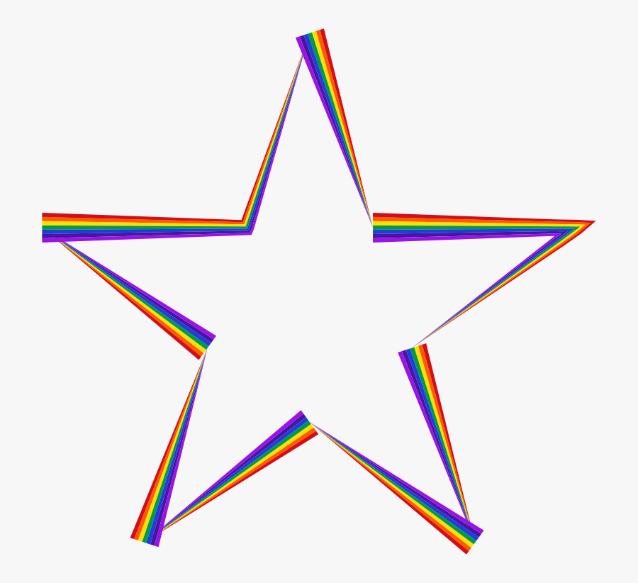 Rainbow Star - Transparent Rainbow Star, Transparent Clipart