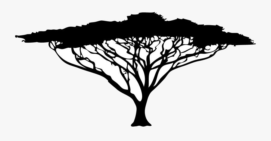 Safari Trees African Tree Clip Art Paintings Transparent - Acacia Tree Silhouette Hd, Transparent Clipart