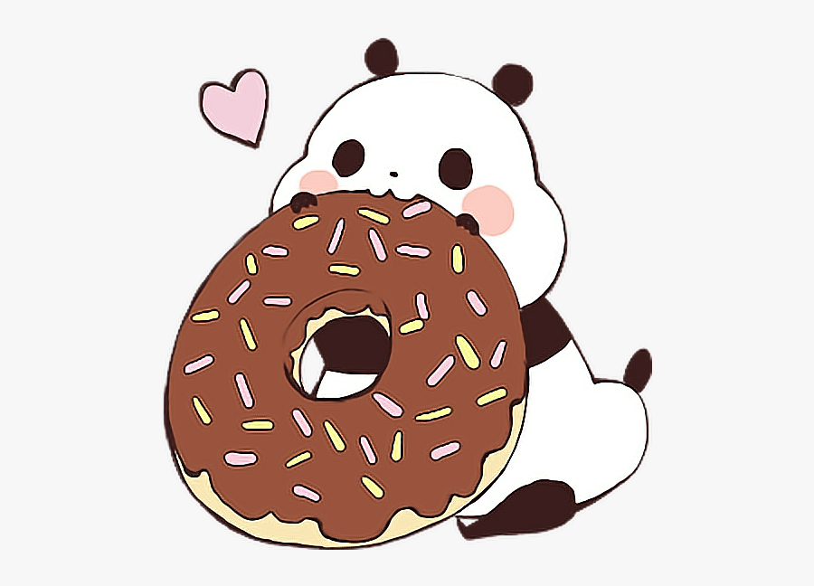 #panda #cute #kawaii #donut #freetoedit - Cute Panda Donut, Transparent Clipart