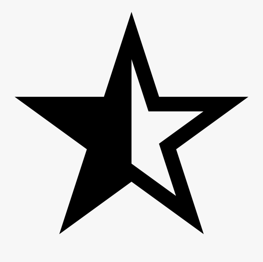 Half Filled Star Icon Clipart , Png Download - Half Star Icon, Transparent Clipart