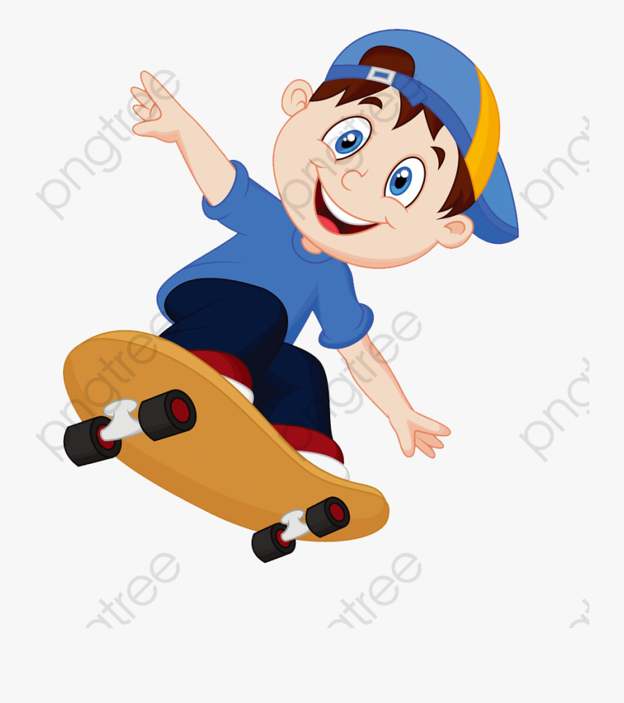 Transparent Cartoon Bush Png - Skateboard Cartoon, Transparent Clipart