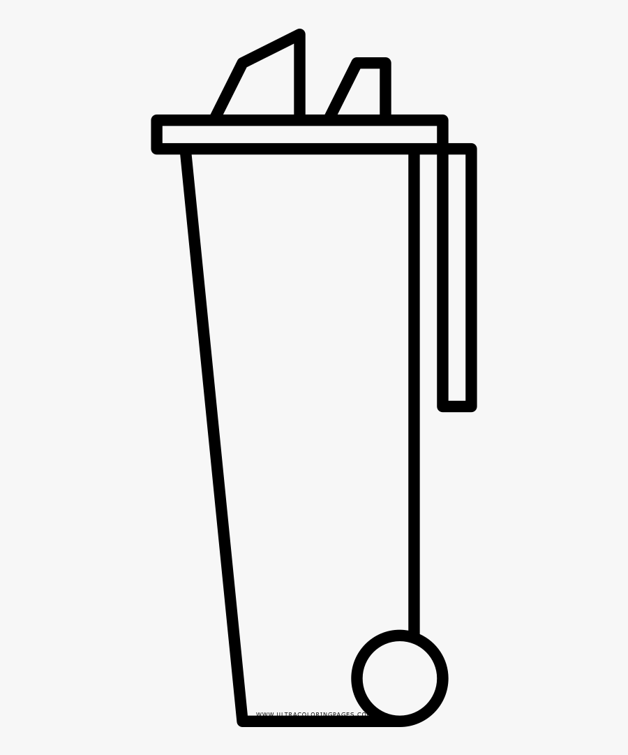 Trash Can Coloring Page - Colouring Rubbish Bin, Transparent Clipart
