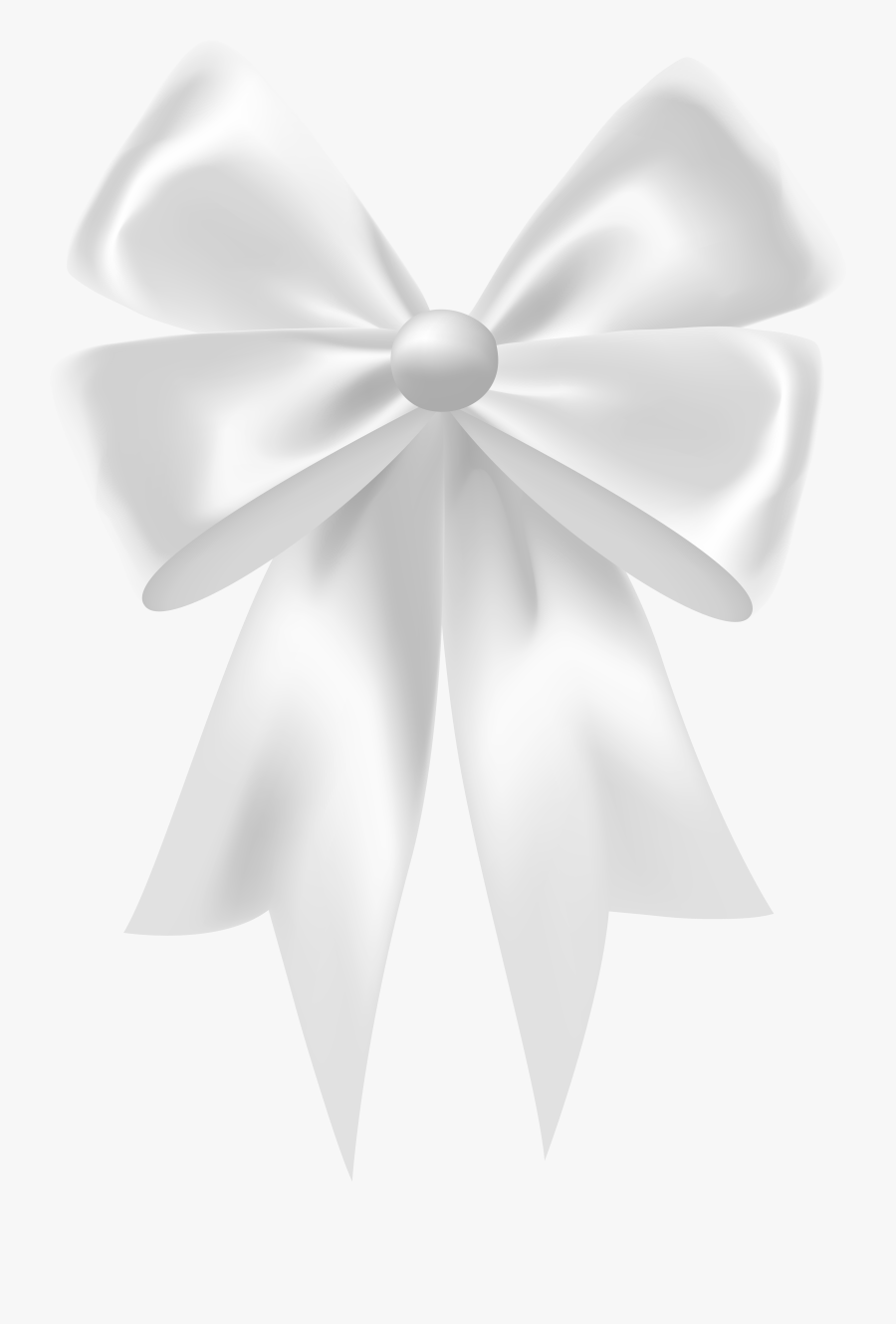 White Satin Bow Clip Art Image - White Bow Png, Transparent Clipart