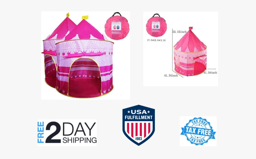Girls Pink Princess Castle Cute Playhouse Children - Tent, Transparent Clipart