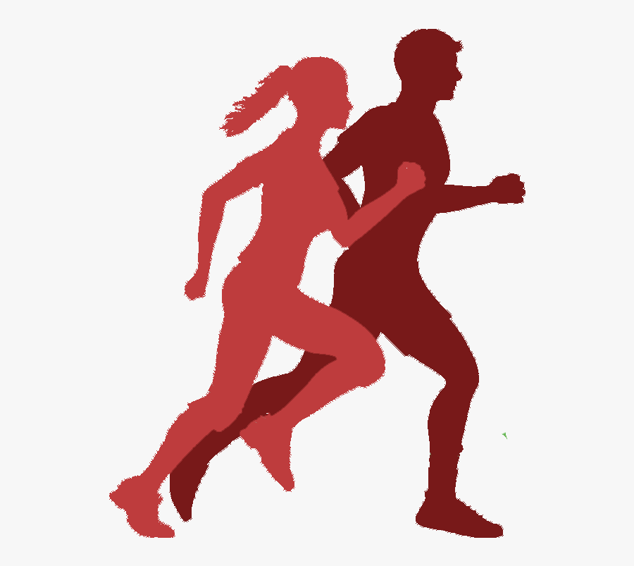 Résultats Du Cross - Running Man And Woman Silhouette, Transparent Clipart