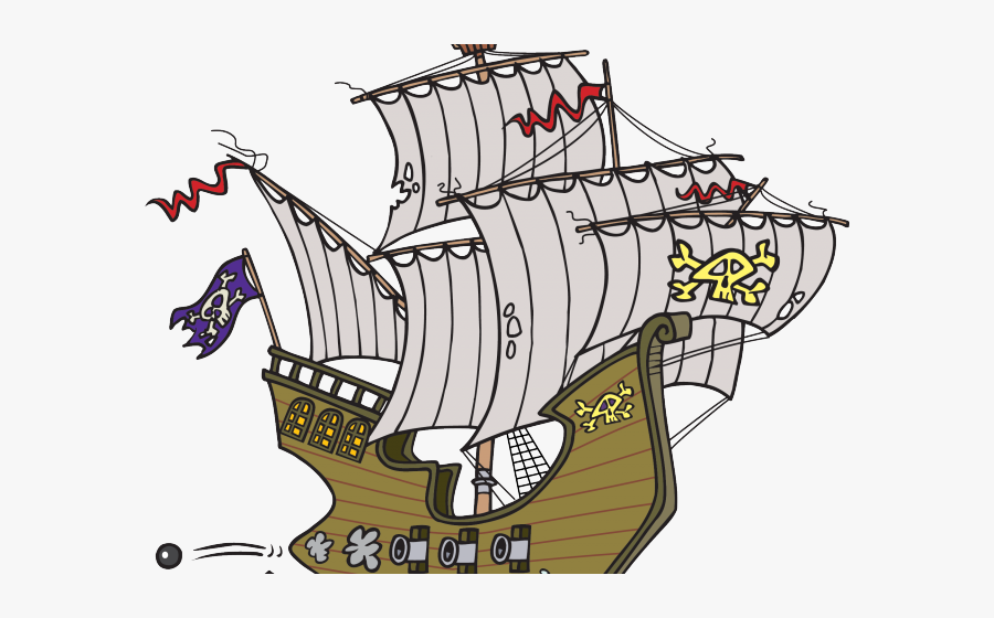 Pirate Ship Shooting Cannons Cartoon , Free Transparent Clipart ...