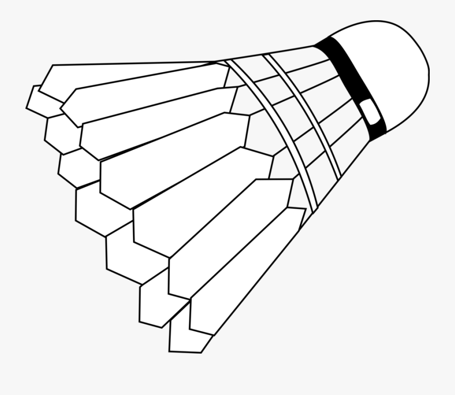Rectangle,line Art,angle - Badminton Shuttlecock Drawing Easy, Transparent Clipart