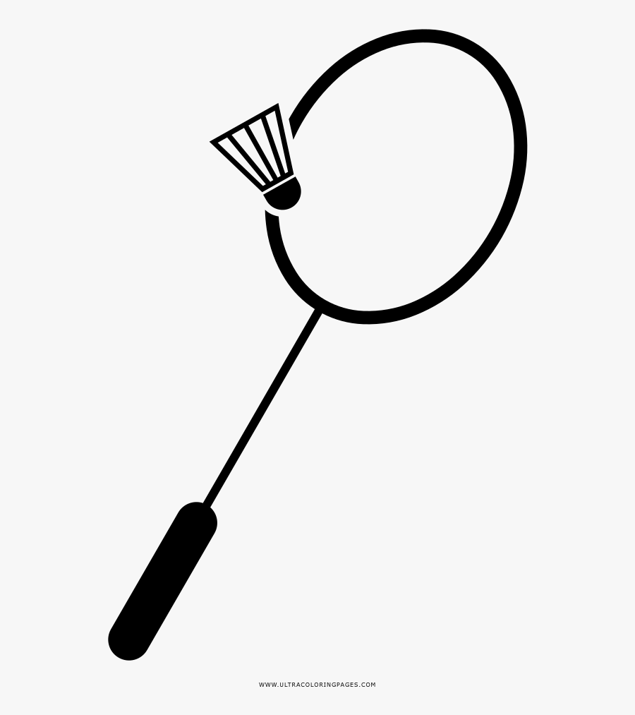 Badminton Racket Coloring Page - Raqueta De Badminton Para Pintar, Transparent Clipart