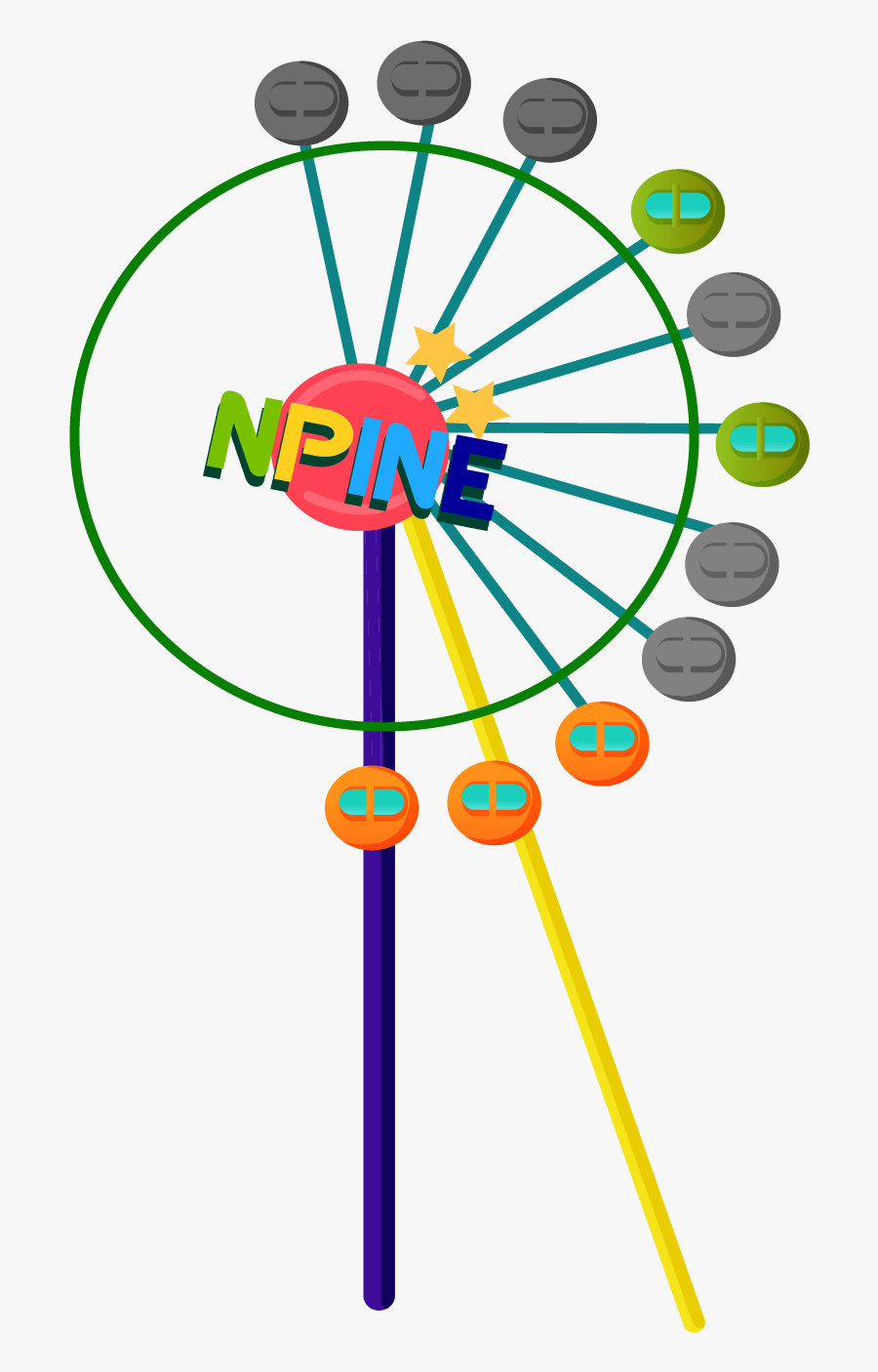 Lollipop Color Ferris Wheel Vector Material Png Download, Transparent Clipart