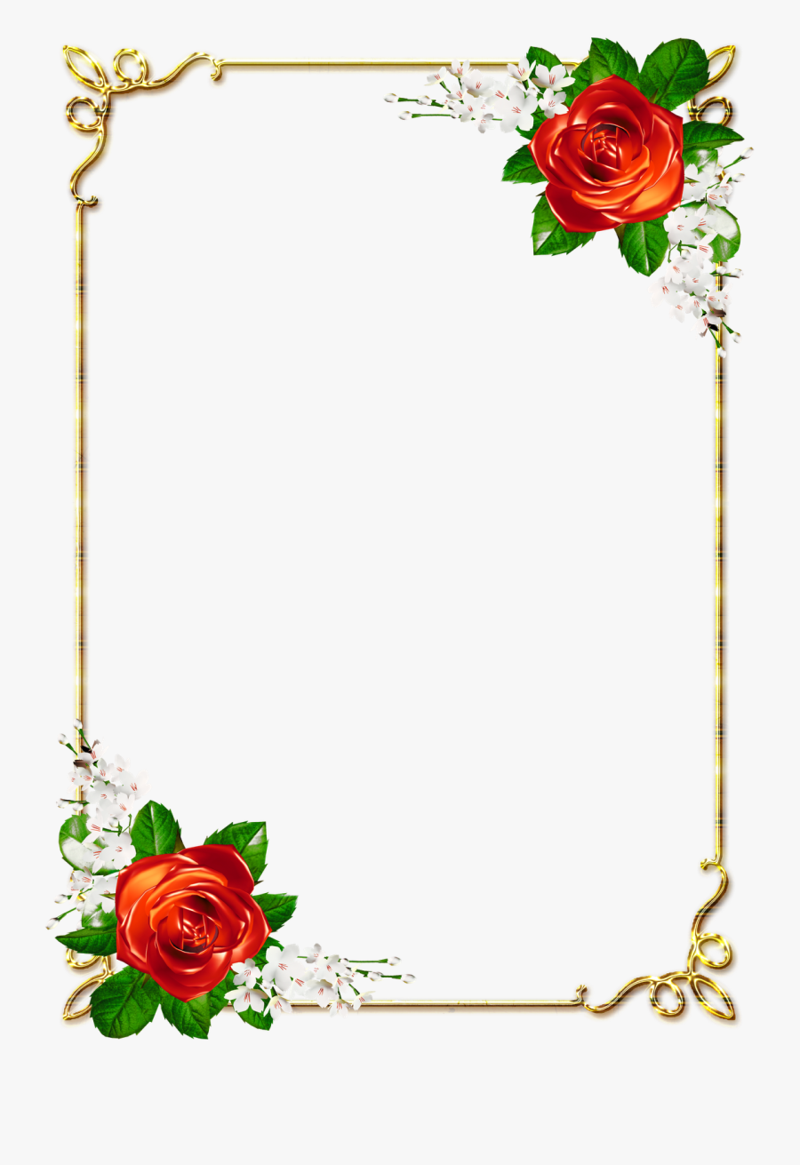 Flower Page Border Png, Transparent Clipart