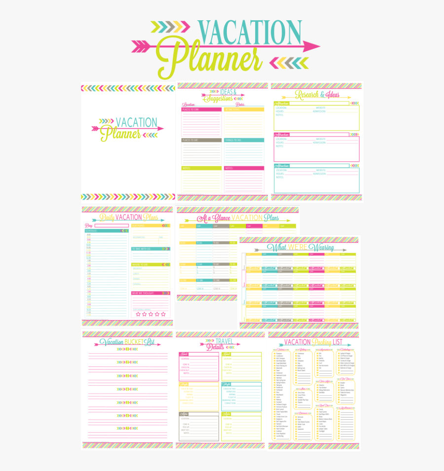 Study Clipart Homework Diary - Daily Vacation Planner Template, Transparent Clipart