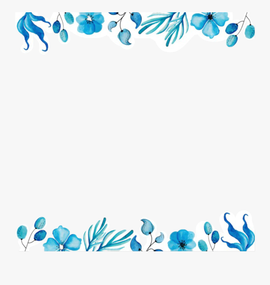 #blue #banner #border - Floral Design Sky Blue, Transparent Clipart
