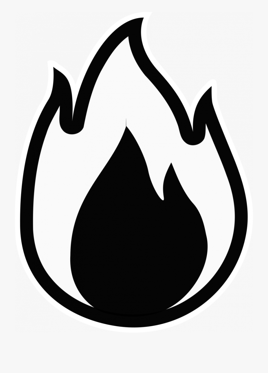 Simple Flame Drawings Cartoon Princess Easy Free Drawing - Fire Black And White, Transparent Clipart