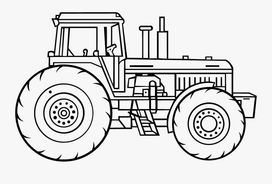 Tractor Line Art, Transparent Clipart