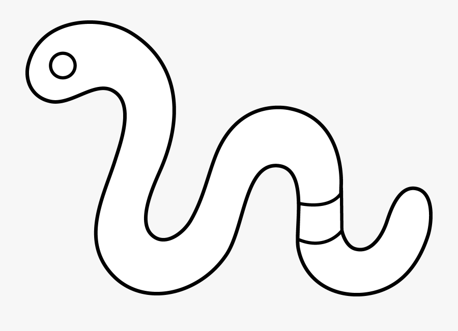 Cute Worm Line Art - Design Worm, Transparent Clipart