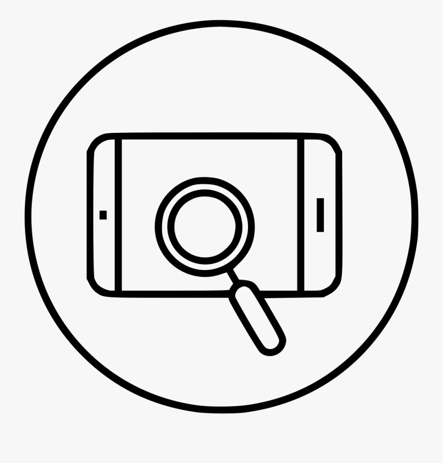 Mobile Drawing Cell Phone - Phone Icon With Magnifying Glass, Transparent Clipart