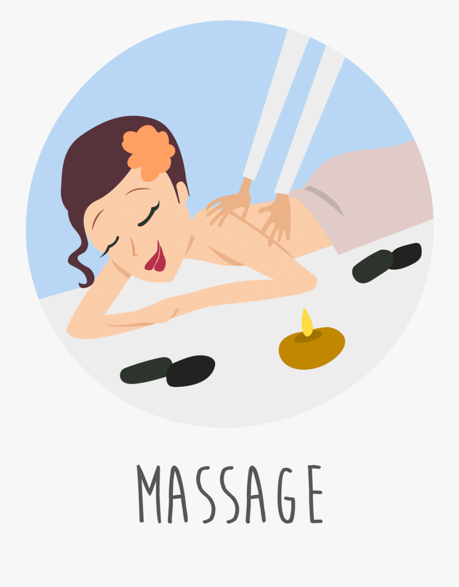 Spa Black And - Body Massage Cartoon Png, Transparent Clipart