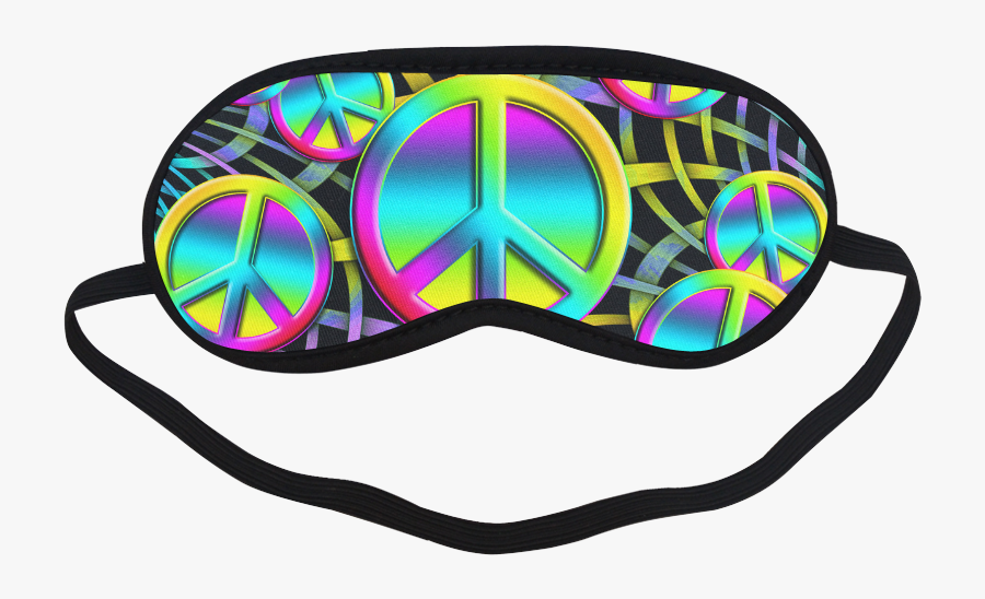 Colorful Peace Pattern Sleeping Mask - Clipart Sleeping Mask Transparent, Transparent Clipart