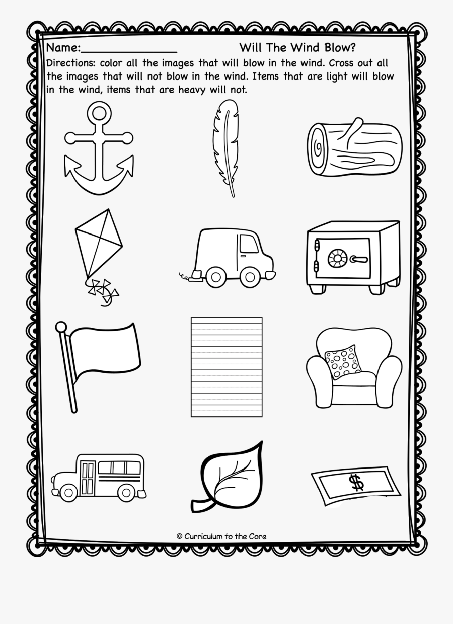 Can The Wind Blow Worksheet, Transparent Clipart
