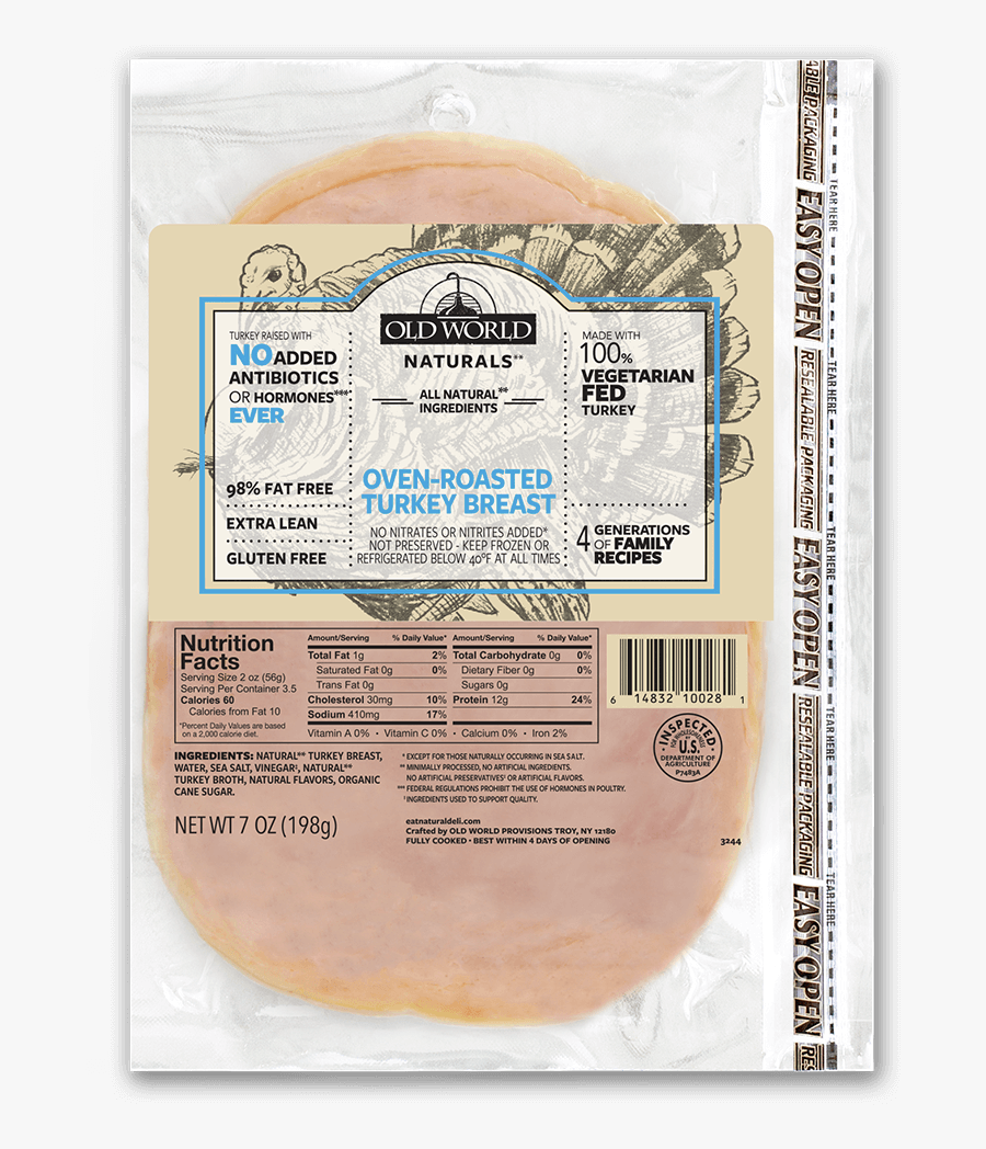 Package Of Deli Turkey - Old World Naturals Oven Roasted Turkey Breast, Transparent Clipart