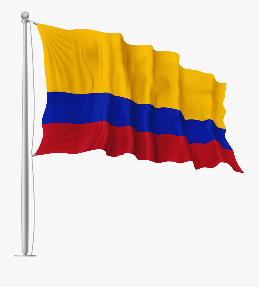 Clip Art Colombian Flag Waving, Transparent Clipart