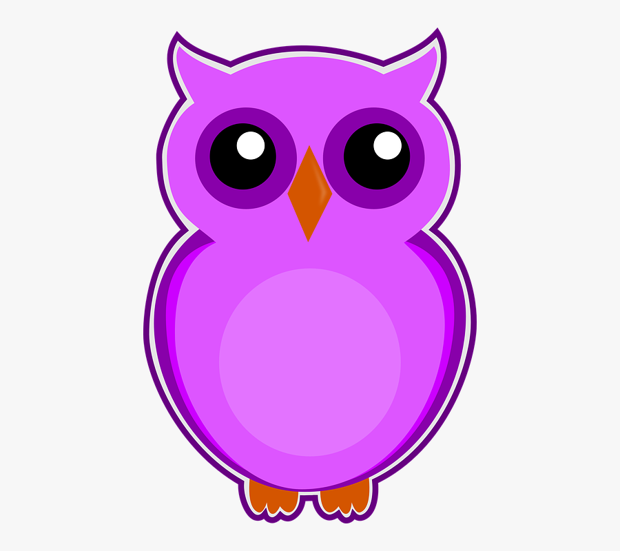 Owl, Purple, Bird, Cute, Animal, Nature, Sweet, Happy - Gambar Animasi Kartun Burung Hantu, Transparent Clipart
