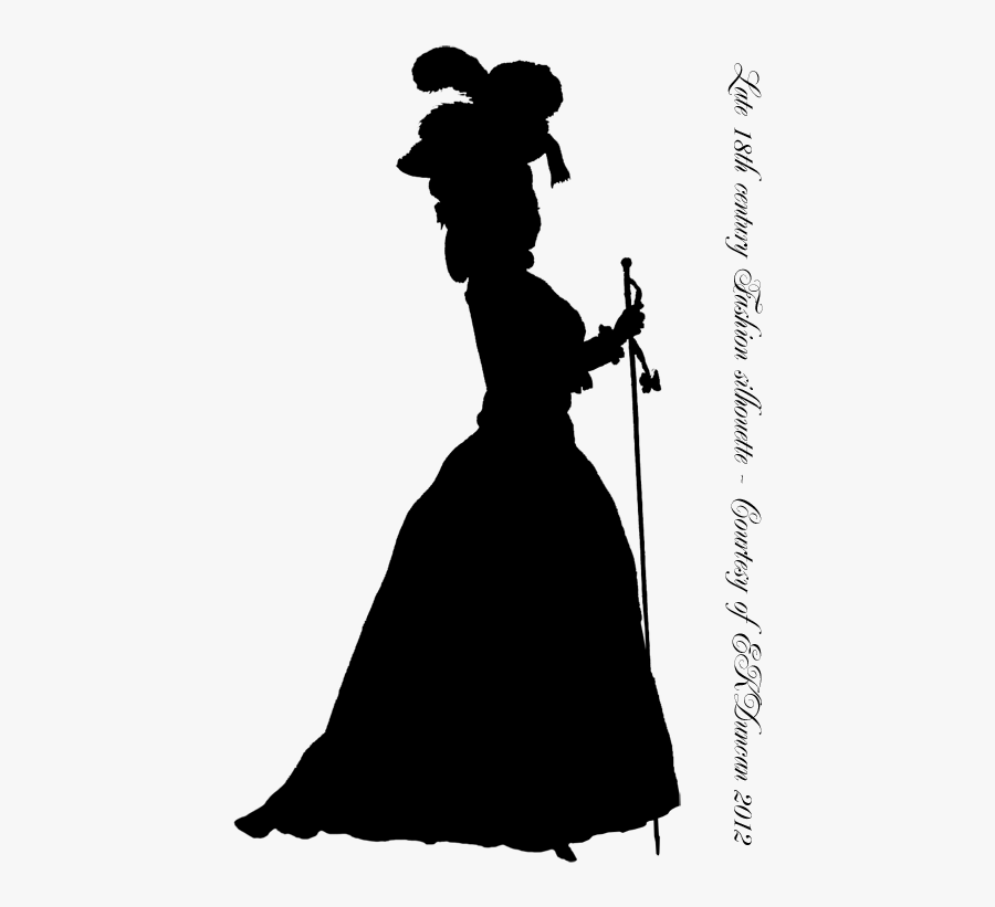 18th Century Woman Silhouette, Transparent Clipart